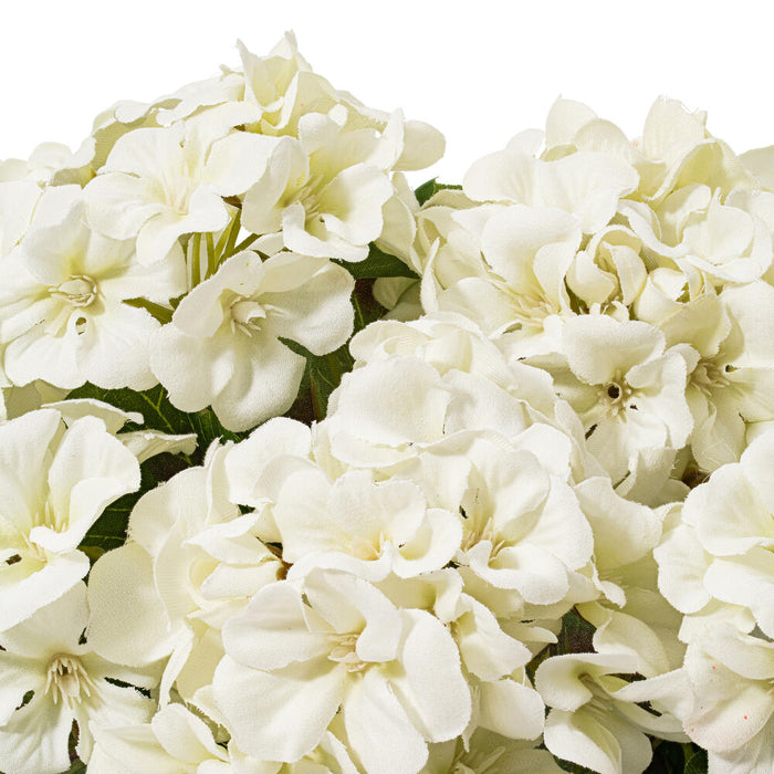 18" Geranium Silk Flower Bush -White (Pack of 8) - FQ173104-4