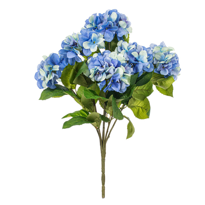21" Silk Hydrangea Flower Bush -Blue (Pack of 4) - FR190202