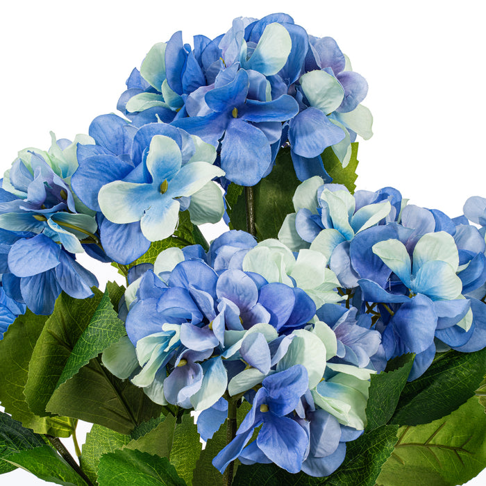 21" Silk Hydrangea Flower Bush -Blue (Pack of 4) - FR190202