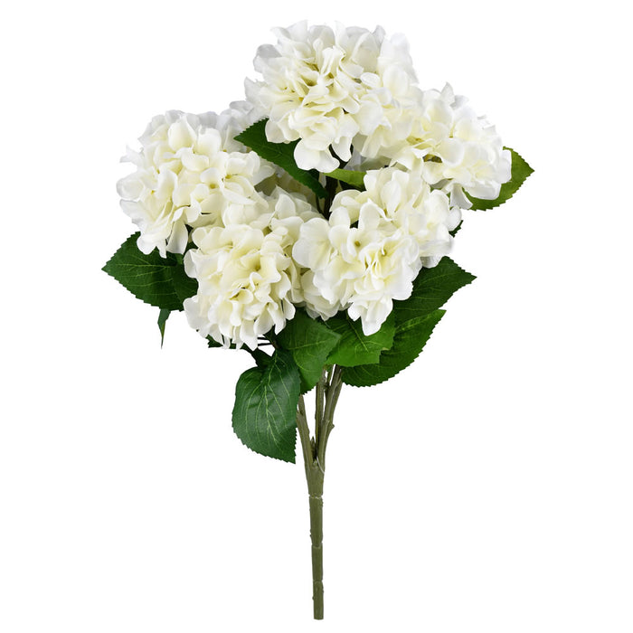 21" Silk Hydrangea Flower Bush -White (Pack of 4) - FR190211