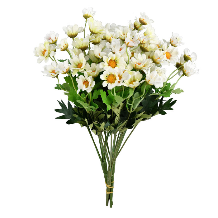 14.5" Silk Daisy Flower Bush -White (Pack of 12) - FR191011