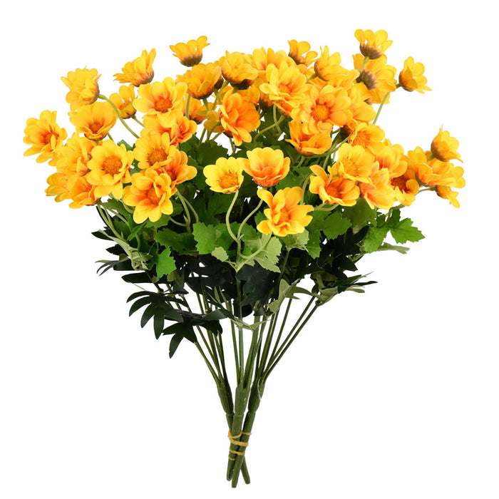 14.5" Silk Daisy Flower Bush -Yellow (Pack of 12) - FR191078