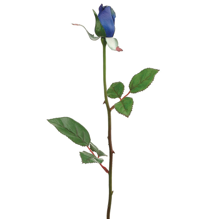 23" Silk Planter Rose Bud Flower Spray -Blue (pack of 24) - FR2005-BL