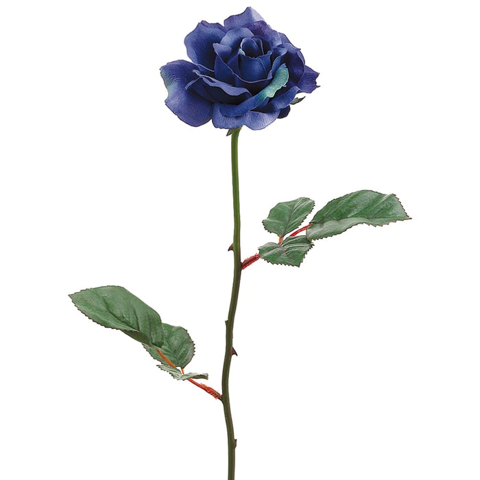 23" Silk Medium Planter Rose Flower Spray -Blue (pack of 12) - FR2007-BL