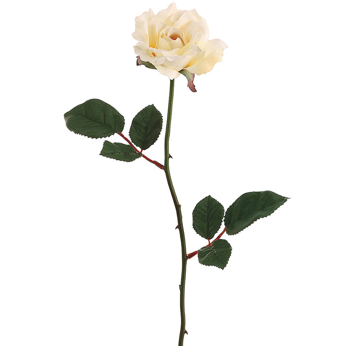 23" Silk Medium Planter Rose Flower Spray -Vanilla (pack of 12) - FR2007-VA