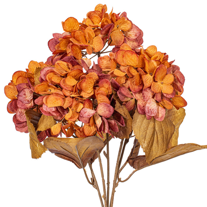 16.5" Silk Hydrangea Flower Bush -Brown (Pack of 6) - FR234876