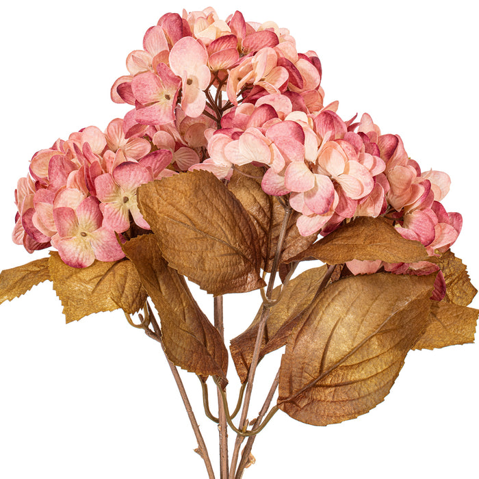 16.5" Silk Hydrangea Flower Bush -Light Pink (Pack of 6) - FR234879