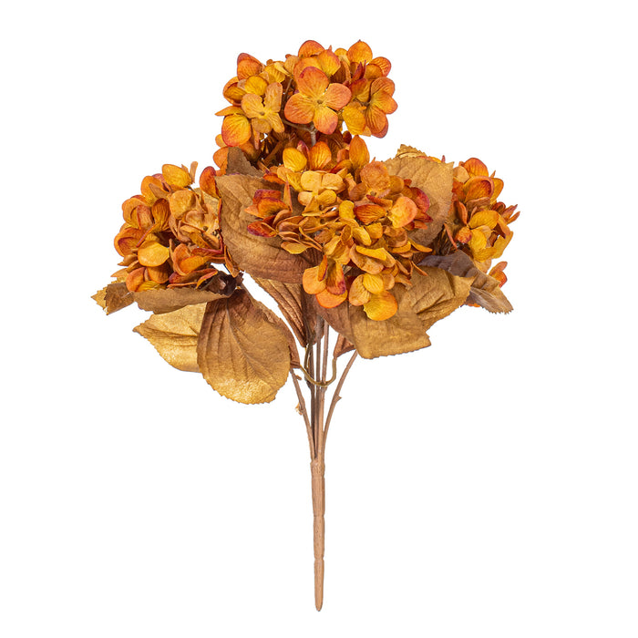 16.5" Silk Hydrangea Flower Bush -Yellow/Brown (Pack of 6) - FR234880