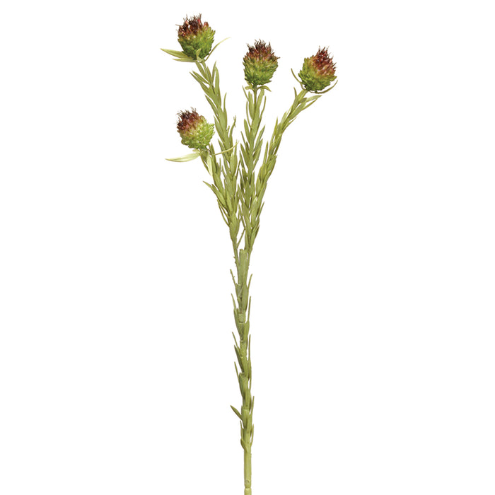 22" Allium Silk Flower Stem -Green/Brown (pack of 12) - FSA002-GR/BR