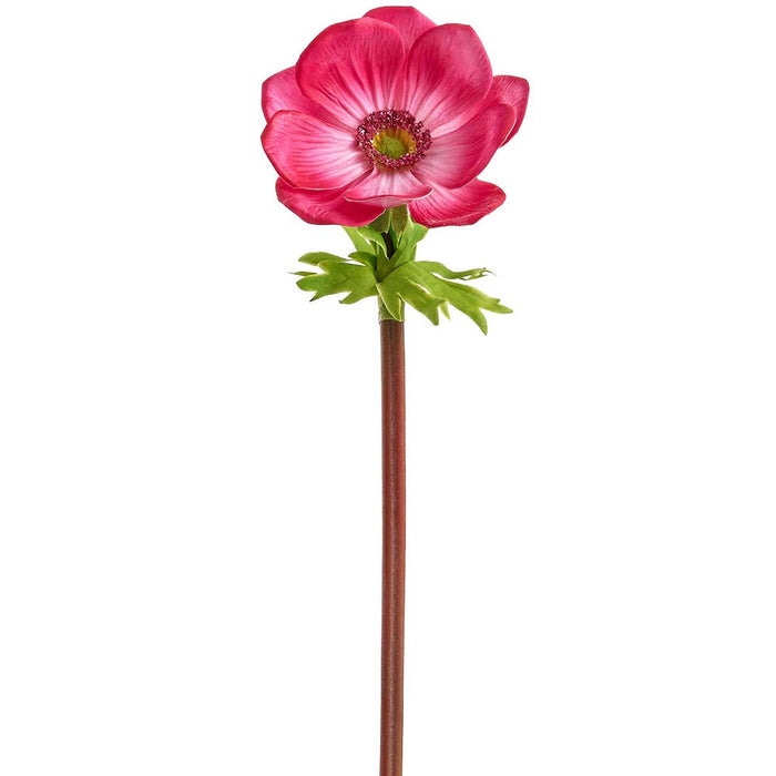 15.5" Anemone Silk Flower Stem -Beauty (Pack of 12) - FSA006-BT