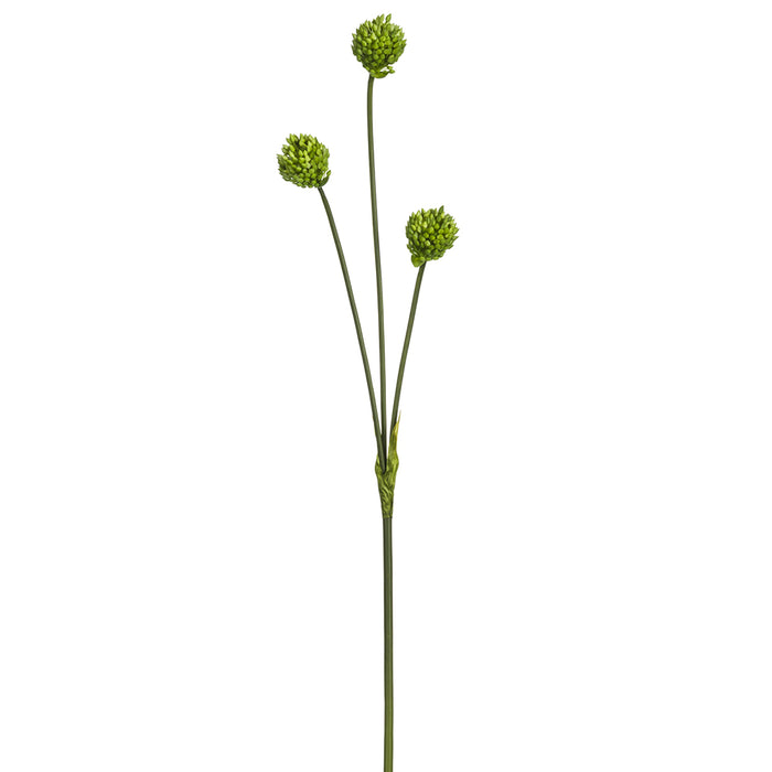 27" Artificial Allium Flower Stem -Green (pack of 12) - FSA007-GR