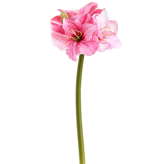 29" Amaryllis Silk Flower Stem -Pink (Pack of 6) - FSA010-PK