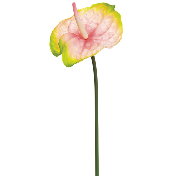 27.5" Real Touch Anthurium Silk Flower Stem -Pink (pack of 12) - FSA018-PK