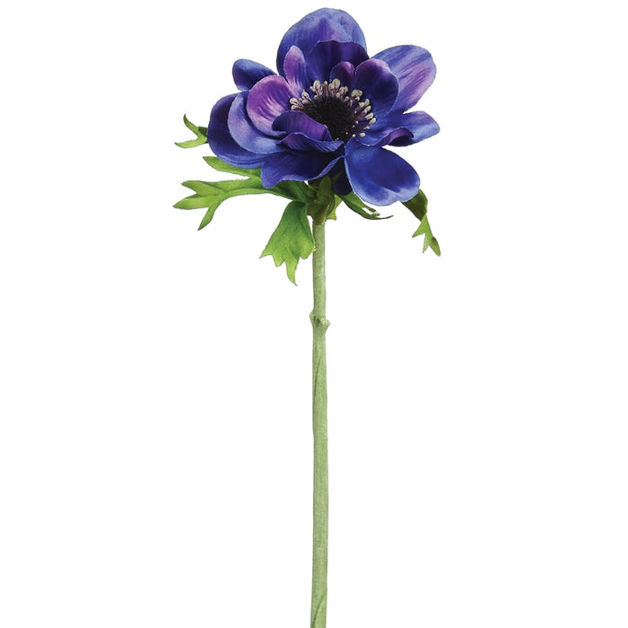 16.5" Anemone Silk Flower Stem -Blue (pack of 12) - FSA048-BL