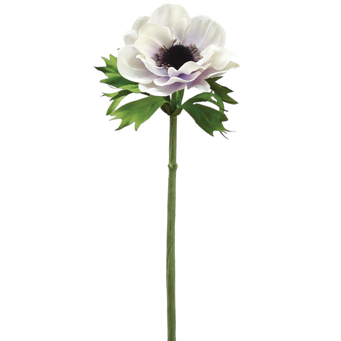16.5" Anemone Silk Flower Stem -Cream/Lavender (pack of 12) - FSA048-CR/LV