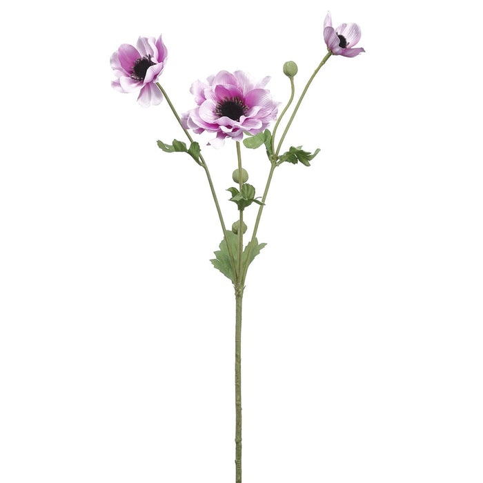 lavender anemone flower 26" Silk Anemone Flower Stem -Lavender