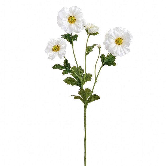 22" Anemone Silk Flower Stem -Cream (Pack of 12) - FSA050-CR