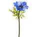17" Faux Anemone Flower Stem -Blue (pack of 12) - FSA117-BL