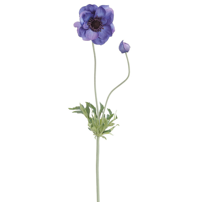 25" Anemone Silk Flower Stem -Blue/Helio (Pack of 12) - FSA123-BL/HE