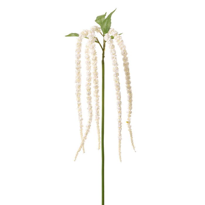 38" Hanging Artificial Amaranthus Flower Stem -White (pack of 12) - FSA157-WH