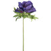 17.5" Silk Anemone Flower Stem -Purple (pack of 12) - FSA165-PU