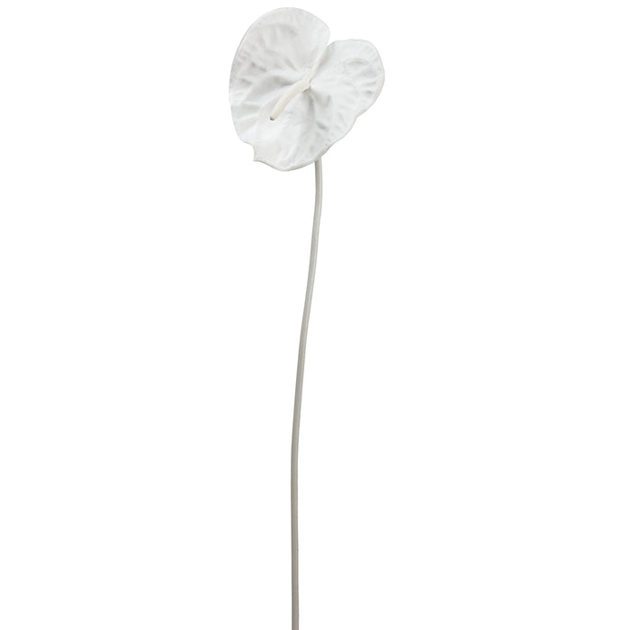 27" Anthurium Silk Flower Stem -White (pack of 12) - FSA172-WH