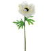 20" Silk Anemone Flower Spray -White/Black (pack of 12) - FSA597-WH/BK