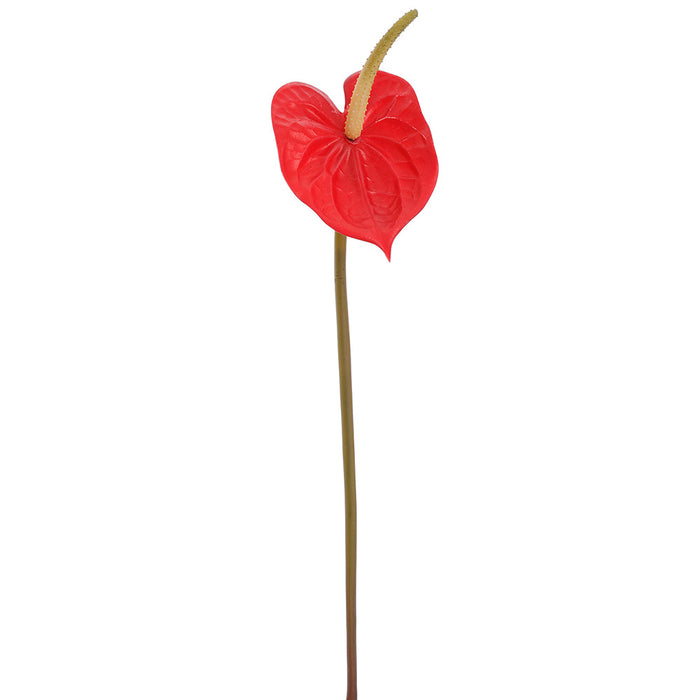 21" Anthurium Silk Flower Stem -Red (Pack of 12) - FSA618-RE