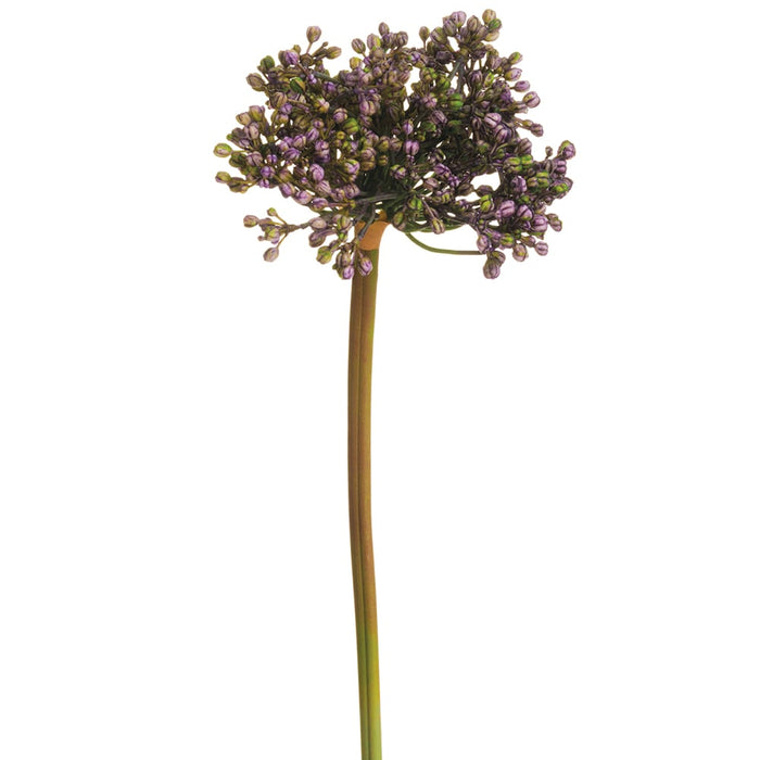 12" Allium Bud Silk Flower Stem -Lavender/Green (pack of 12) - FSA662-LV/GR