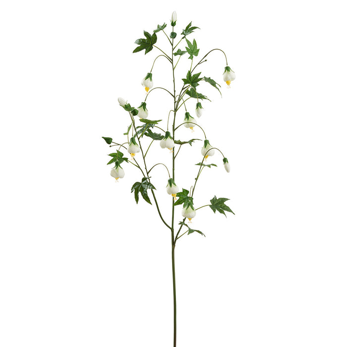 52.75" Abutilon Flowering Maple Silk Flower Stem -White (Pack of 6) - FSA681-WH