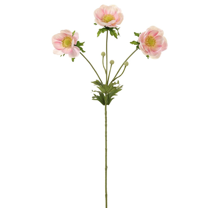 29" Silk Wild Anemone Flower Stem -Pink/Cream (pack of 12) - FSA845-PK/CR