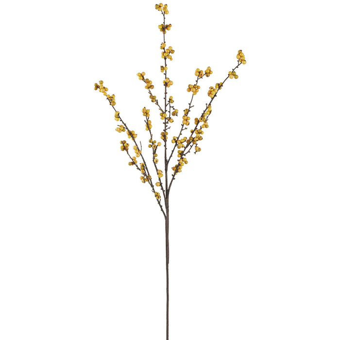 36" Artificial Berry Stem -Mustard (Pack of 12) - FSB019-MD