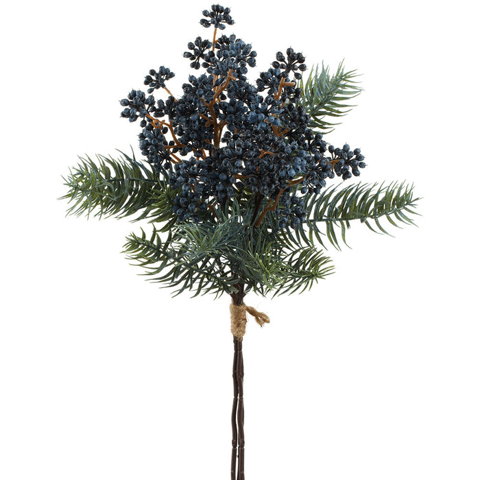 18" Artificial Berry Stem Bundle -Blue (Pack of 12) - FSB036-BL