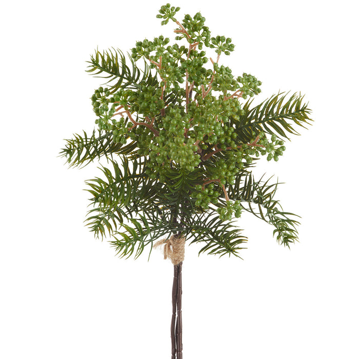 18" Artificial Berry Stem Bundle -Green (Pack of 12) - FSB036-GR