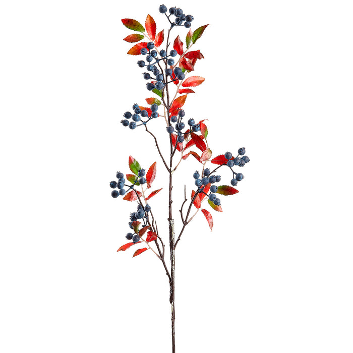 34" Artificial Berry Stem -Blue (pack of 12) - FSB046-BL