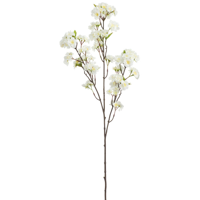 36" Cherry Blossom Faux Flower Stem -White (Pack of 12) - FSB049-WH
