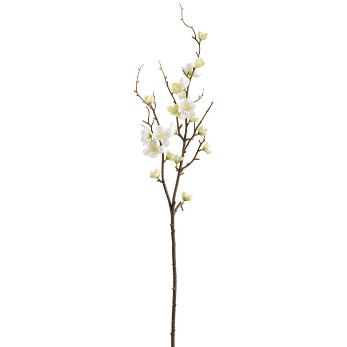 32" Quince Blossom Silk Flower Stem -White (Pack of 12) - FSB077-WH