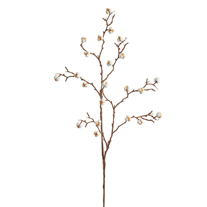 19" Artificial Bittersweet Berry Stem -White (pack of 12) - FSB105-WH