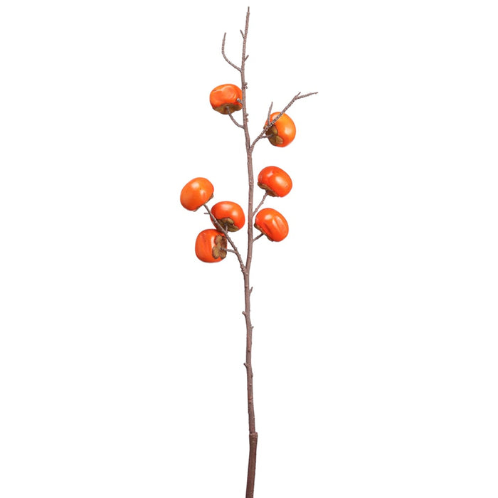 36" Artificial Persimmon Fruit Stem -Dark Orange (Pack of 8) - FSB115-OR/DK