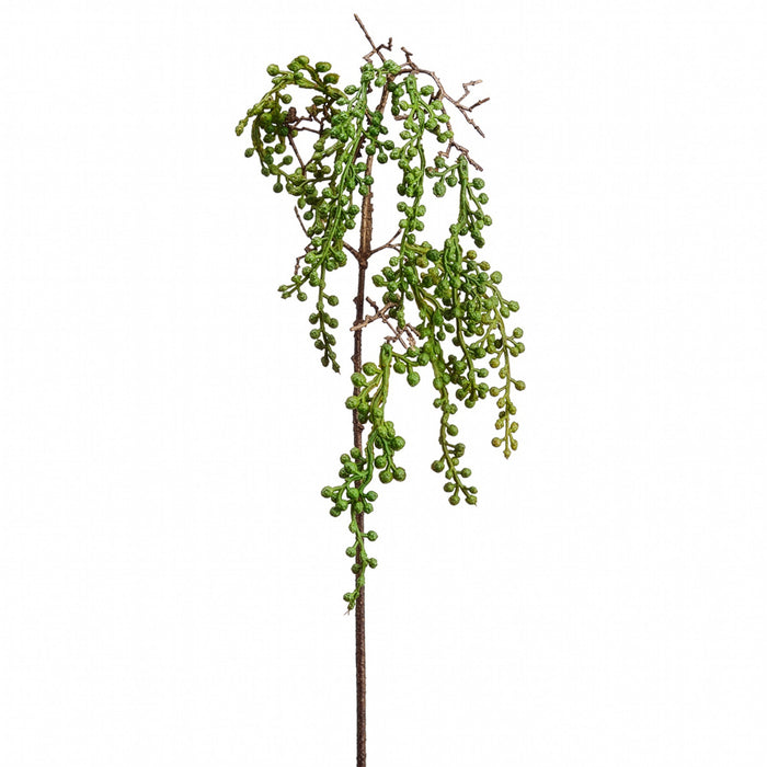 22.5" Hanging Artificial Berry Stem -Green (Pack of 36) - FSB117-GR