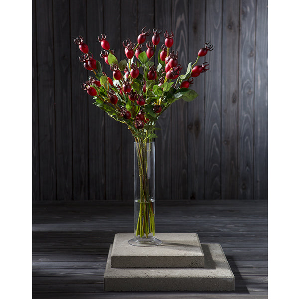 28" Rosehip Berry Artificial Stem -Burgundy (Pack of 12) - FSB156-BU