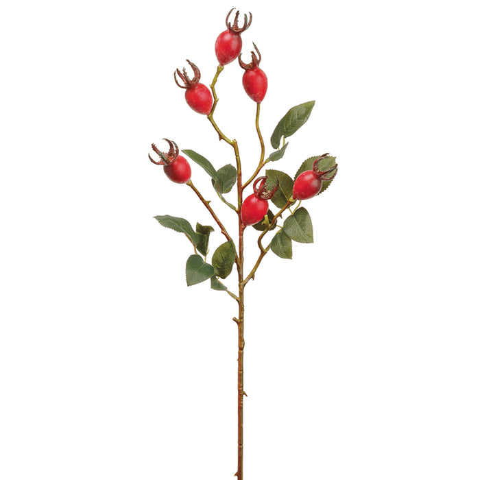 28" Rosehip Berry Artificial Stem -Burgundy (Pack of 12) - FSB156-BU