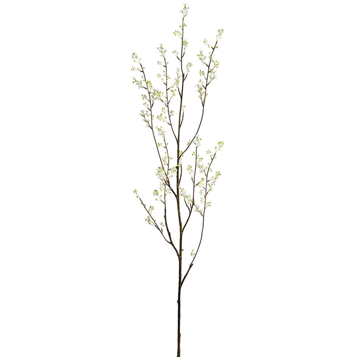 57" Plum Blossom Silk Flower Stem -Cream/Green (Pack of 12) - FSB158-CR/GR