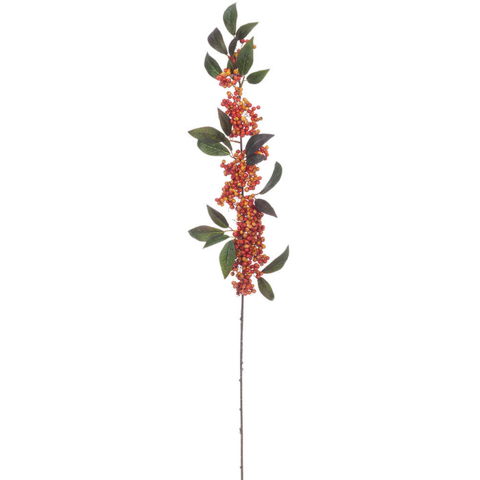 38" Hanging Berry Artificial Stem -Orange (Pack of 12) - FSB169-OR