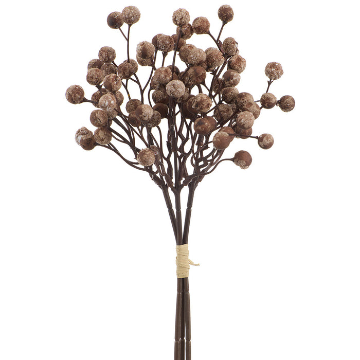 14" Berry Artificial Stem Bundle -Brown (Pack of 48) - FSB173-BR
