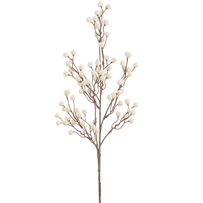 29.5" Berry Artificial Stem -Cream (Pack of 12) - FSB174-CR