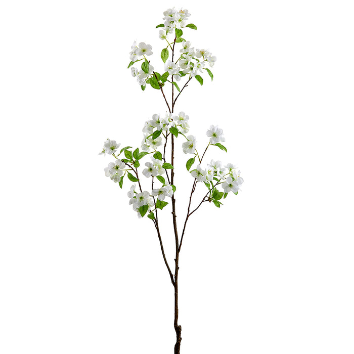 44.5" Silk Apple Blossom Flower Stem -White (pack of 6) - FSB220-WH