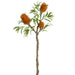 34" Artificial Banksia Protea Flower Stem -Orange/Rust (pack of 4) - FSB236-OR/RU