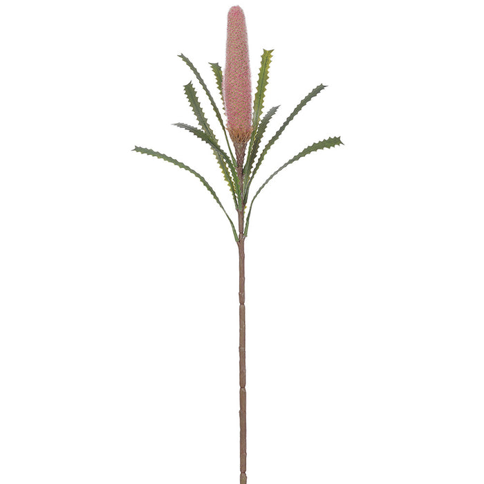 29" Artificial Banksia Protea Flower Stem -Pink (pack of 12) - FSB248-PK