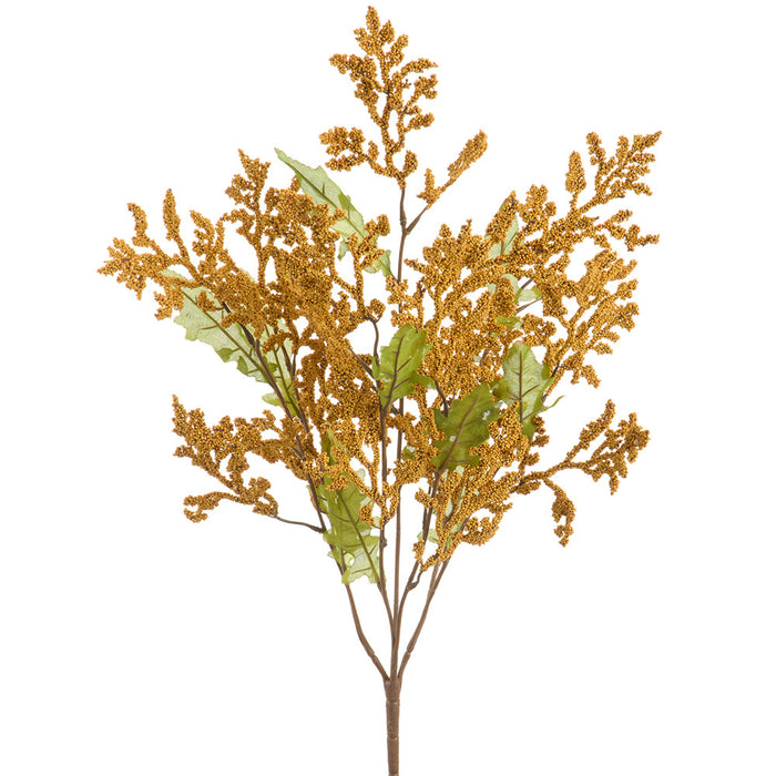 25" Artificial Mini Berry Bush -Mustard (Pack of 6) - FSB277-MD
